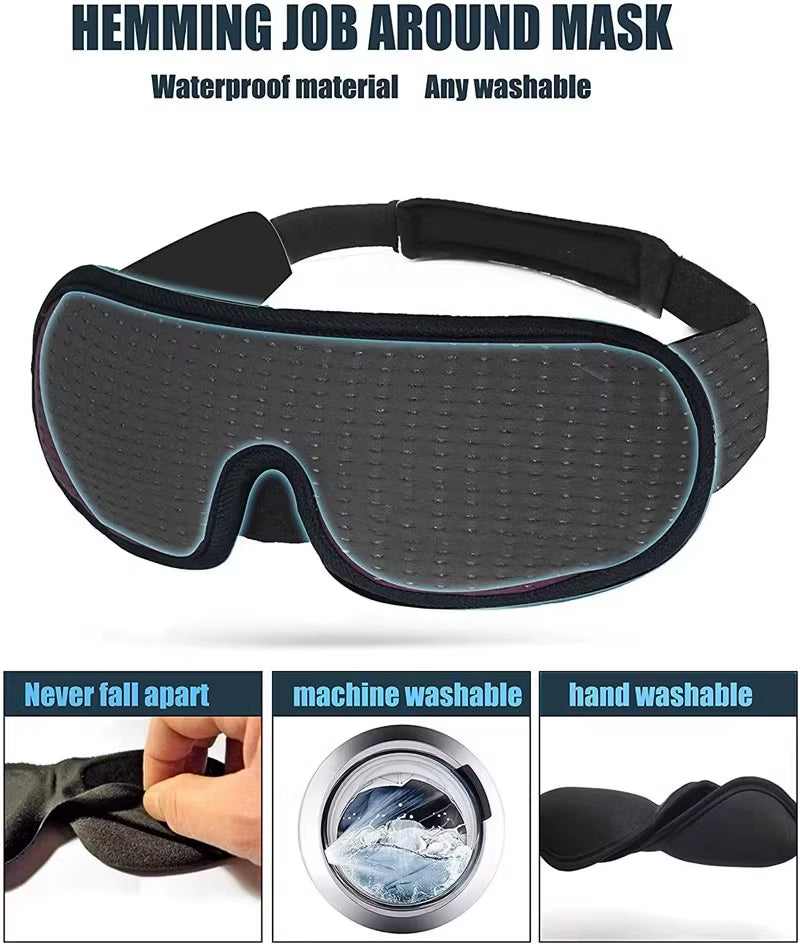3D Contoured Memory Foam Eye Mask 100% Blackout 3D Sleeping Eye Mask for Sleeping Custom Logo Rest Cover