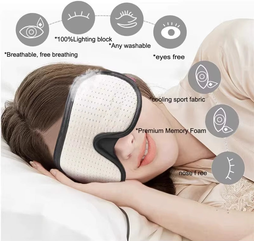 3D Contoured Memory Foam Eye Mask 100% Blackout 3D Sleeping Eye Mask for Sleeping Custom Logo Rest Cover